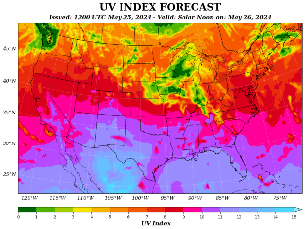 UV Index Forecast Map